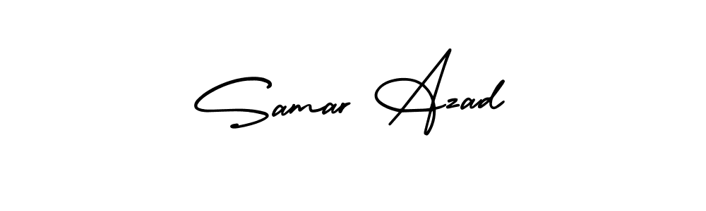 Create a beautiful signature design for name Samar Azad. With this signature (AmerikaSignatureDemo-Regular) fonts, you can make a handwritten signature for free. Samar Azad signature style 3 images and pictures png