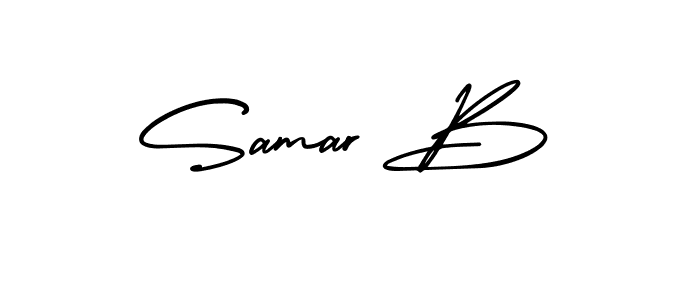 How to Draw Samar B signature style? AmerikaSignatureDemo-Regular is a latest design signature styles for name Samar B. Samar B signature style 3 images and pictures png