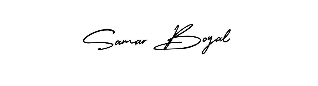 Design your own signature with our free online signature maker. With this signature software, you can create a handwritten (AmerikaSignatureDemo-Regular) signature for name Samar Boyal. Samar Boyal signature style 3 images and pictures png