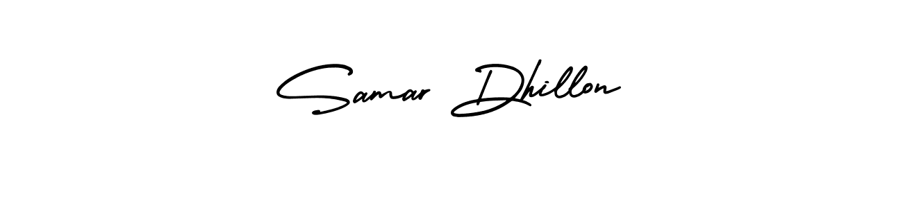 Also You can easily find your signature by using the search form. We will create Samar Dhillon name handwritten signature images for you free of cost using AmerikaSignatureDemo-Regular sign style. Samar Dhillon signature style 3 images and pictures png
