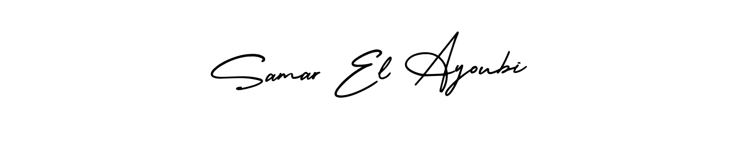 Use a signature maker to create a handwritten signature online. With this signature software, you can design (AmerikaSignatureDemo-Regular) your own signature for name Samar El Ayoubi. Samar El Ayoubi signature style 3 images and pictures png