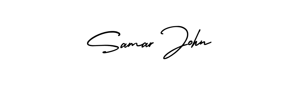 This is the best signature style for the Samar John name. Also you like these signature font (AmerikaSignatureDemo-Regular). Mix name signature. Samar John signature style 3 images and pictures png