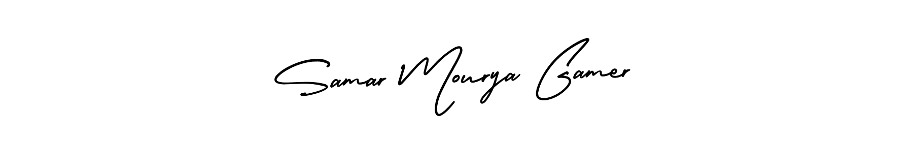 Design your own signature with our free online signature maker. With this signature software, you can create a handwritten (AmerikaSignatureDemo-Regular) signature for name Samar Mourya Gamer. Samar Mourya Gamer signature style 3 images and pictures png