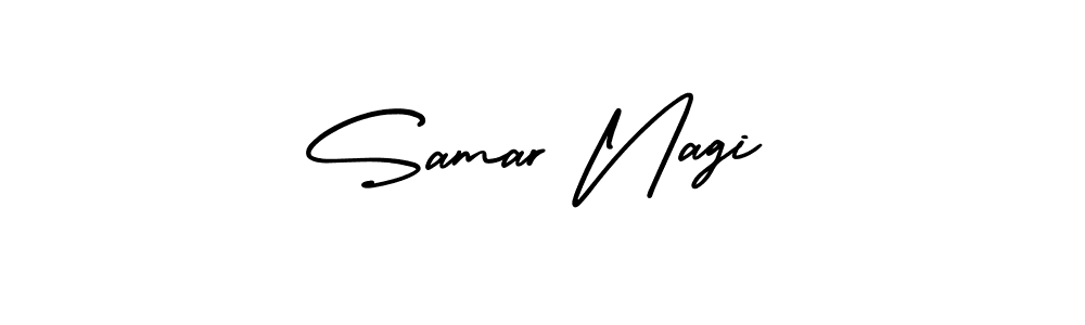 This is the best signature style for the Samar Nagi name. Also you like these signature font (AmerikaSignatureDemo-Regular). Mix name signature. Samar Nagi signature style 3 images and pictures png