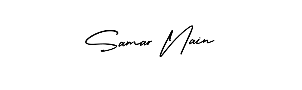 Check out images of Autograph of Samar Nain name. Actor Samar Nain Signature Style. AmerikaSignatureDemo-Regular is a professional sign style online. Samar Nain signature style 3 images and pictures png