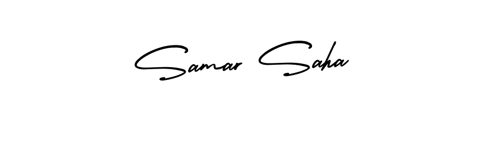 Use a signature maker to create a handwritten signature online. With this signature software, you can design (AmerikaSignatureDemo-Regular) your own signature for name Samar Saha. Samar Saha signature style 3 images and pictures png
