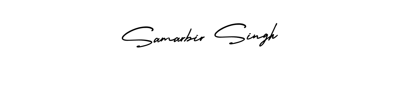 How to Draw Samarbir Singh signature style? AmerikaSignatureDemo-Regular is a latest design signature styles for name Samarbir Singh. Samarbir Singh signature style 3 images and pictures png
