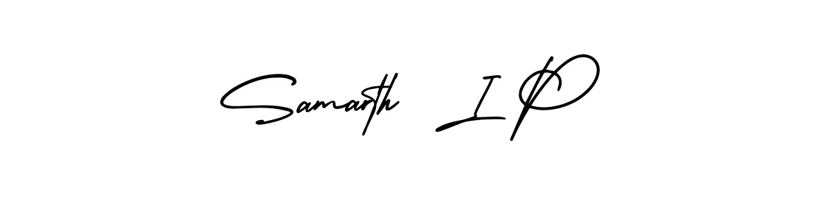 if you are searching for the best signature style for your name Samarth  I P. so please give up your signature search. here we have designed multiple signature styles  using AmerikaSignatureDemo-Regular. Samarth  I P signature style 3 images and pictures png