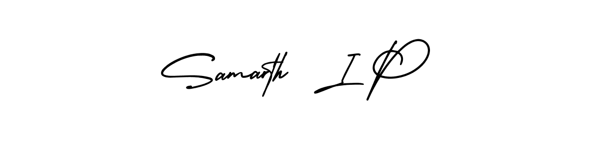 if you are searching for the best signature style for your name Samarth  I P. so please give up your signature search. here we have designed multiple signature styles  using AmerikaSignatureDemo-Regular. Samarth  I P signature style 3 images and pictures png