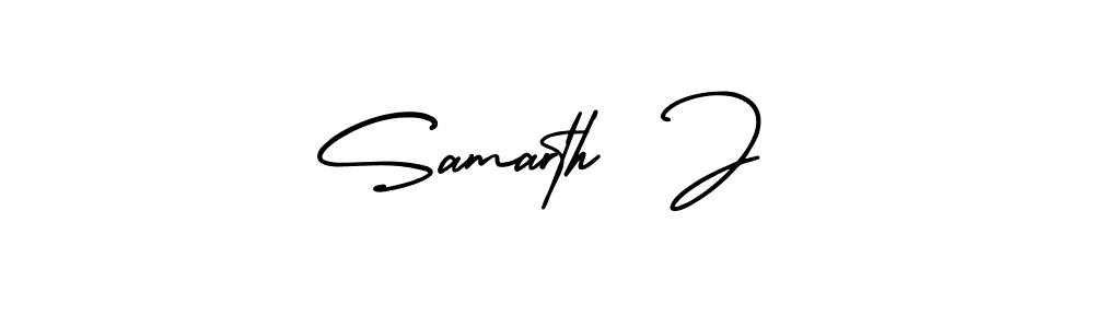 Samarth  J stylish signature style. Best Handwritten Sign (AmerikaSignatureDemo-Regular) for my name. Handwritten Signature Collection Ideas for my name Samarth  J. Samarth  J signature style 3 images and pictures png