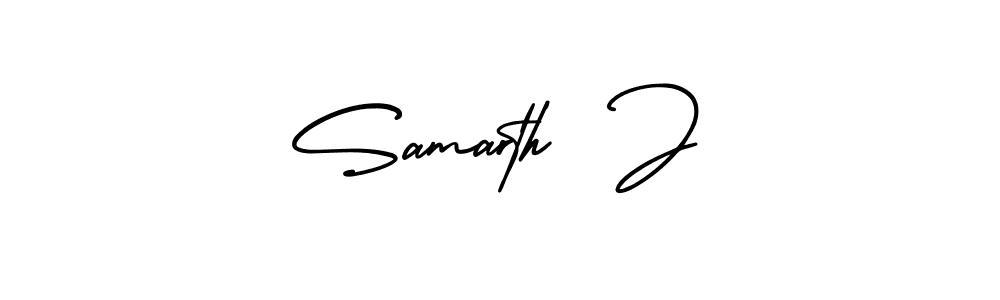 Samarth  J stylish signature style. Best Handwritten Sign (AmerikaSignatureDemo-Regular) for my name. Handwritten Signature Collection Ideas for my name Samarth  J. Samarth  J signature style 3 images and pictures png