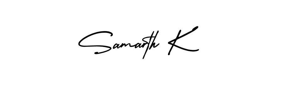 It looks lik you need a new signature style for name Samarth K. Design unique handwritten (AmerikaSignatureDemo-Regular) signature with our free signature maker in just a few clicks. Samarth K signature style 3 images and pictures png