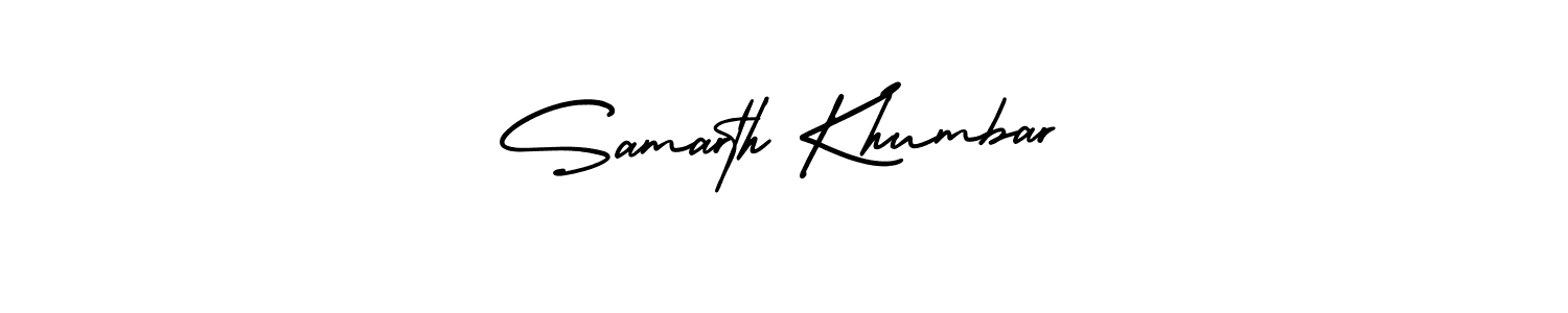 Check out images of Autograph of Samarth Khumbar name. Actor Samarth Khumbar Signature Style. AmerikaSignatureDemo-Regular is a professional sign style online. Samarth Khumbar signature style 3 images and pictures png