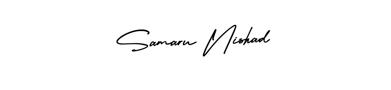 Make a short Samaru Nishad signature style. Manage your documents anywhere anytime using AmerikaSignatureDemo-Regular. Create and add eSignatures, submit forms, share and send files easily. Samaru Nishad signature style 3 images and pictures png