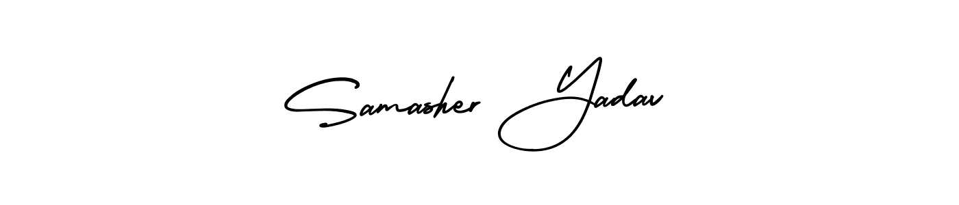 How to make Samasher Yadav name signature. Use AmerikaSignatureDemo-Regular style for creating short signs online. This is the latest handwritten sign. Samasher Yadav signature style 3 images and pictures png