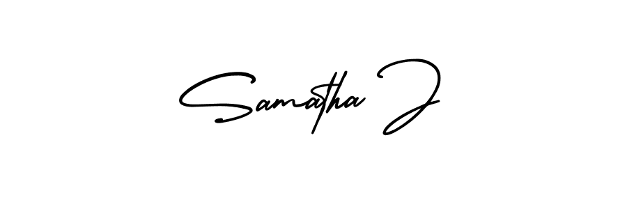 Create a beautiful signature design for name Samatha J. With this signature (AmerikaSignatureDemo-Regular) fonts, you can make a handwritten signature for free. Samatha J signature style 3 images and pictures png