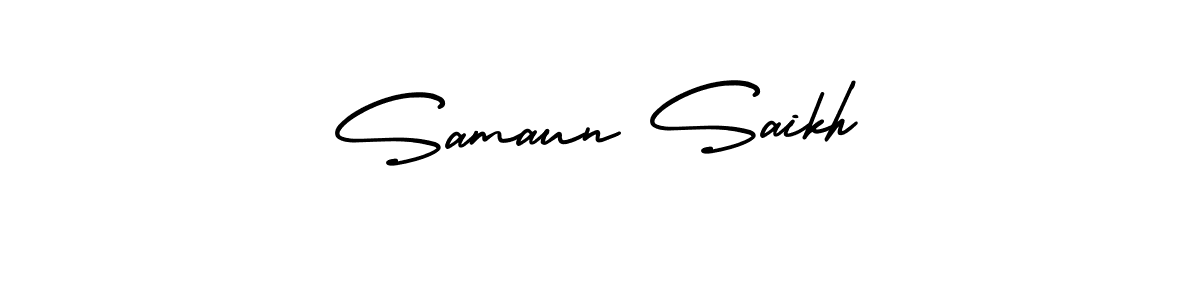 if you are searching for the best signature style for your name Samaun Saikh. so please give up your signature search. here we have designed multiple signature styles  using AmerikaSignatureDemo-Regular. Samaun Saikh signature style 3 images and pictures png