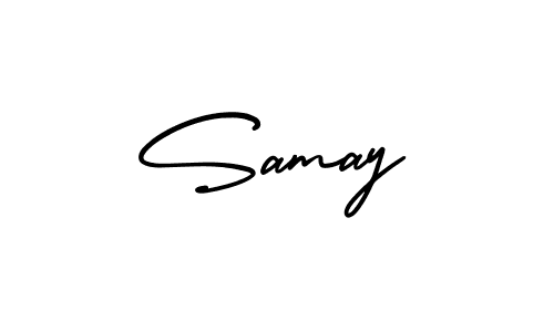 Samay stylish signature style. Best Handwritten Sign (AmerikaSignatureDemo-Regular) for my name. Handwritten Signature Collection Ideas for my name Samay. Samay signature style 3 images and pictures png