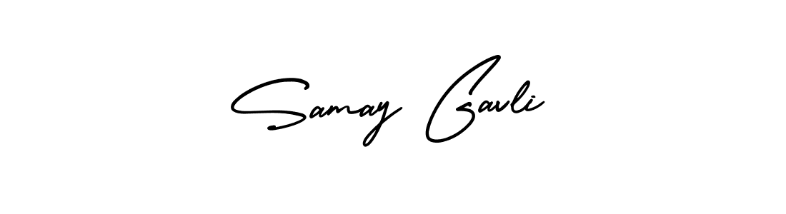 It looks lik you need a new signature style for name Samay Gavli. Design unique handwritten (AmerikaSignatureDemo-Regular) signature with our free signature maker in just a few clicks. Samay Gavli signature style 3 images and pictures png