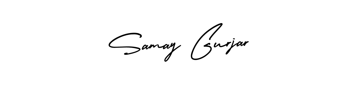Also we have Samay Gurjar name is the best signature style. Create professional handwritten signature collection using AmerikaSignatureDemo-Regular autograph style. Samay Gurjar signature style 3 images and pictures png