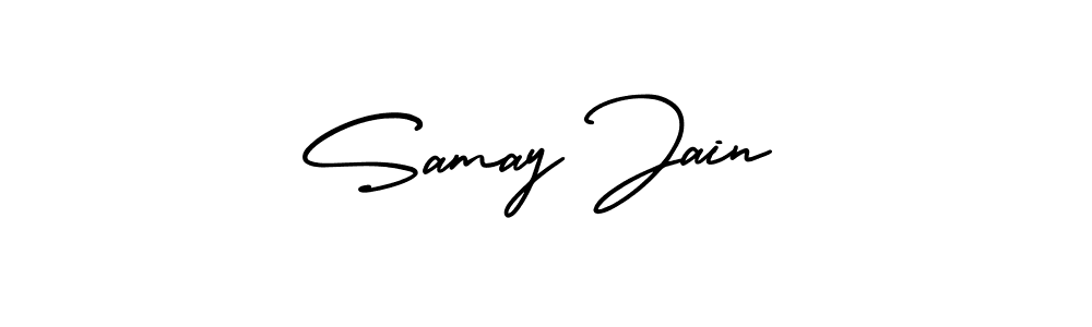 How to make Samay Jain signature? AmerikaSignatureDemo-Regular is a professional autograph style. Create handwritten signature for Samay Jain name. Samay Jain signature style 3 images and pictures png