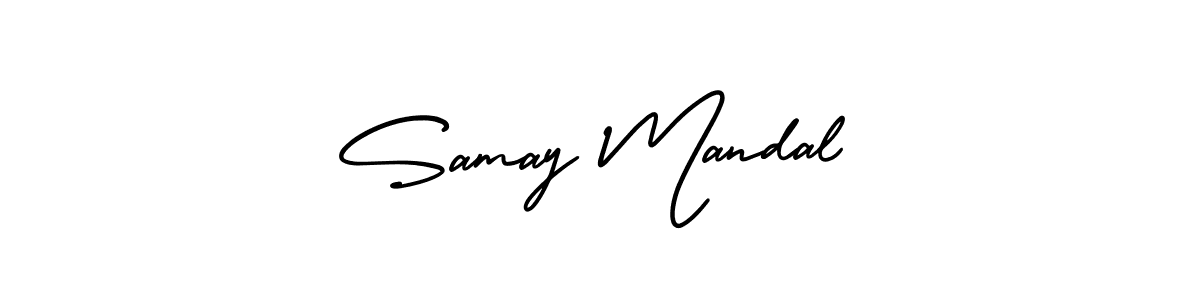 Samay Mandal stylish signature style. Best Handwritten Sign (AmerikaSignatureDemo-Regular) for my name. Handwritten Signature Collection Ideas for my name Samay Mandal. Samay Mandal signature style 3 images and pictures png