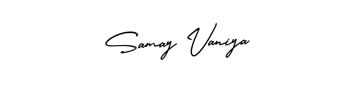 This is the best signature style for the Samay Vaniya name. Also you like these signature font (AmerikaSignatureDemo-Regular). Mix name signature. Samay Vaniya signature style 3 images and pictures png