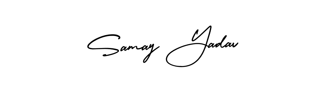 Also we have Samay Yadav name is the best signature style. Create professional handwritten signature collection using AmerikaSignatureDemo-Regular autograph style. Samay Yadav signature style 3 images and pictures png
