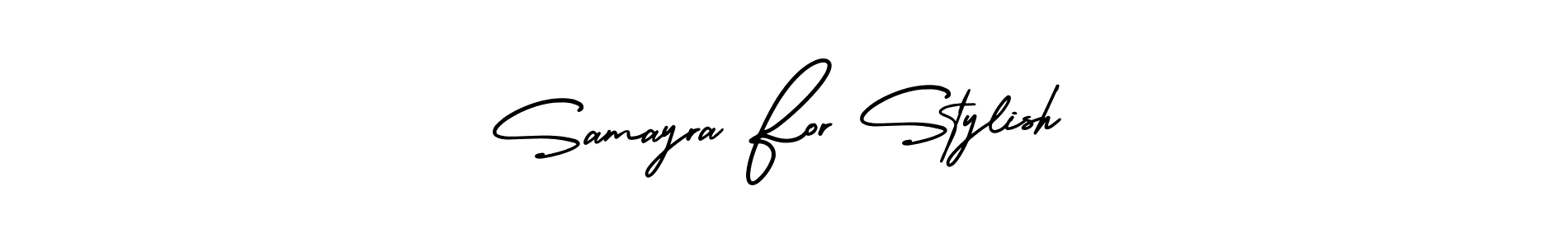 You should practise on your own different ways (AmerikaSignatureDemo-Regular) to write your name (Samayra For Stylish) in signature. don't let someone else do it for you. Samayra For Stylish signature style 3 images and pictures png