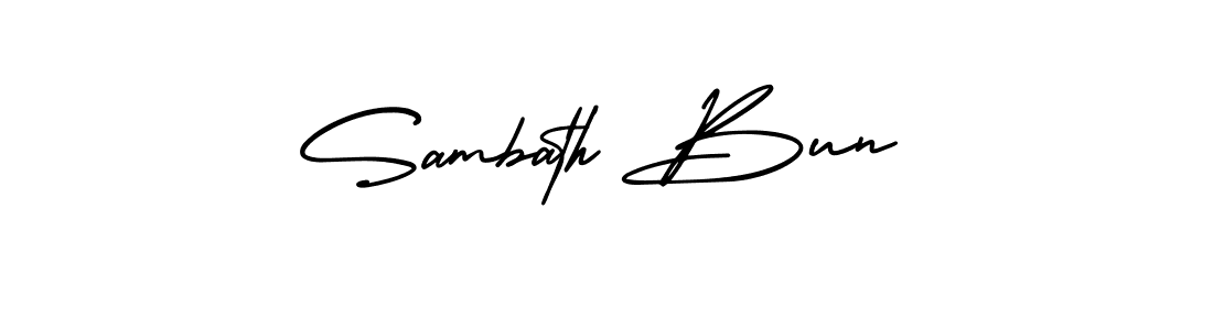 This is the best signature style for the Sambath Bun name. Also you like these signature font (AmerikaSignatureDemo-Regular). Mix name signature. Sambath Bun signature style 3 images and pictures png