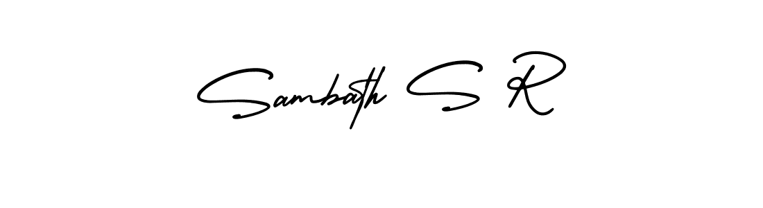 Sambath S R stylish signature style. Best Handwritten Sign (AmerikaSignatureDemo-Regular) for my name. Handwritten Signature Collection Ideas for my name Sambath S R. Sambath S R signature style 3 images and pictures png