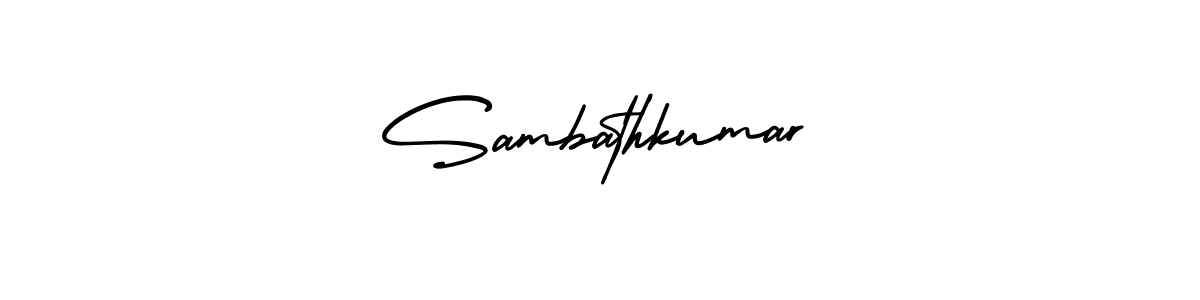 This is the best signature style for the Sambathkumar name. Also you like these signature font (AmerikaSignatureDemo-Regular). Mix name signature. Sambathkumar signature style 3 images and pictures png