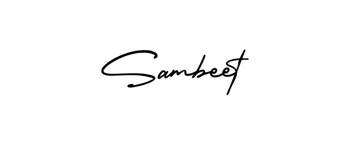You should practise on your own different ways (AmerikaSignatureDemo-Regular) to write your name (Sambeet) in signature. don't let someone else do it for you. Sambeet signature style 3 images and pictures png