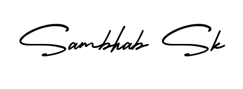 A dynamic signature style for Sambhab Sk using AmerikaSignatureDemo-Regular script. Designed to look authentic, handwritten, and professional. Sambhab Sk signature style 3 images and pictures png