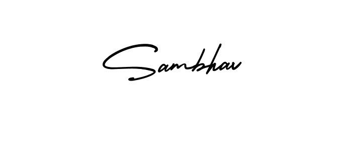 Make a beautiful signature design for name Sambhav. With this signature (AmerikaSignatureDemo-Regular) style, you can create a handwritten signature for free. Sambhav signature style 3 images and pictures png