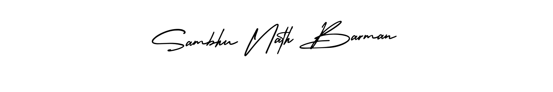 You should practise on your own different ways (AmerikaSignatureDemo-Regular) to write your name (Sambhu Nath Barman) in signature. don't let someone else do it for you. Sambhu Nath Barman signature style 3 images and pictures png