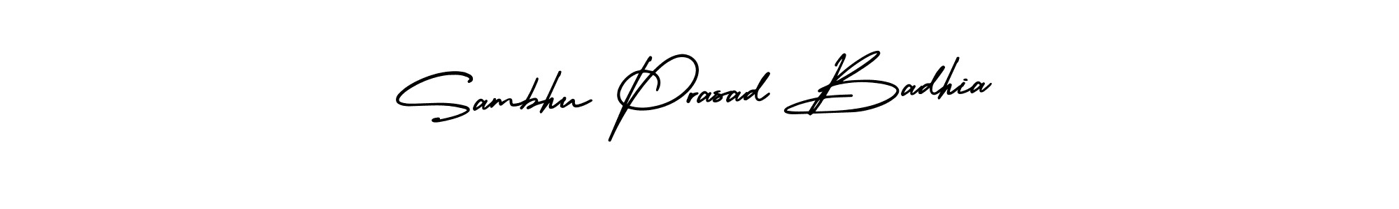 The best way (AmerikaSignatureDemo-Regular) to make a short signature is to pick only two or three words in your name. The name Sambhu Prasad Badhia include a total of six letters. For converting this name. Sambhu Prasad Badhia signature style 3 images and pictures png