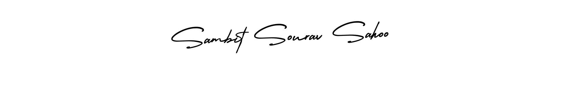This is the best signature style for the Sambit Sourav Sahoo name. Also you like these signature font (AmerikaSignatureDemo-Regular). Mix name signature. Sambit Sourav Sahoo signature style 3 images and pictures png