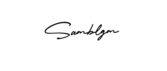 The best way (AmerikaSignatureDemo-Regular) to make a short signature is to pick only two or three words in your name. The name Samblgm include a total of six letters. For converting this name. Samblgm signature style 3 images and pictures png
