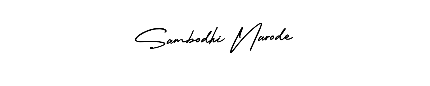 How to make Sambodhi Narode name signature. Use AmerikaSignatureDemo-Regular style for creating short signs online. This is the latest handwritten sign. Sambodhi Narode signature style 3 images and pictures png