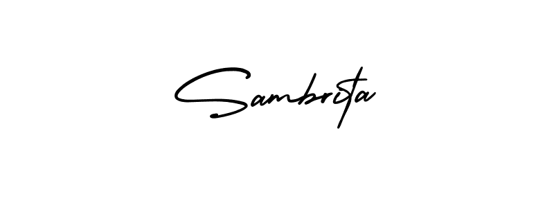 How to make Sambrita name signature. Use AmerikaSignatureDemo-Regular style for creating short signs online. This is the latest handwritten sign. Sambrita signature style 3 images and pictures png