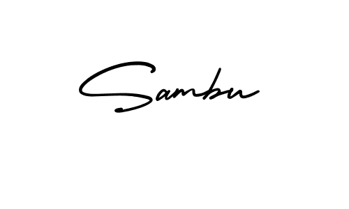 How to make Sambu name signature. Use AmerikaSignatureDemo-Regular style for creating short signs online. This is the latest handwritten sign. Sambu signature style 3 images and pictures png