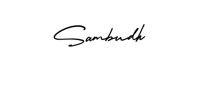 It looks lik you need a new signature style for name Sambudh. Design unique handwritten (AmerikaSignatureDemo-Regular) signature with our free signature maker in just a few clicks. Sambudh signature style 3 images and pictures png