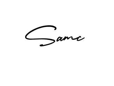 if you are searching for the best signature style for your name Samc. so please give up your signature search. here we have designed multiple signature styles  using AmerikaSignatureDemo-Regular. Samc signature style 3 images and pictures png