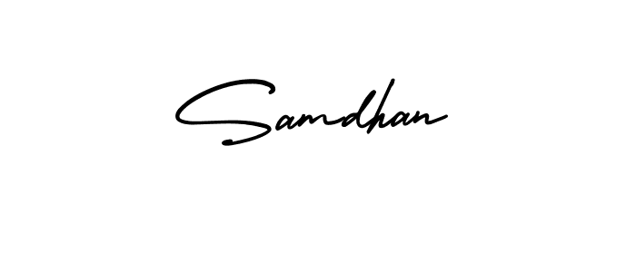 How to make Samdhan signature? AmerikaSignatureDemo-Regular is a professional autograph style. Create handwritten signature for Samdhan name. Samdhan signature style 3 images and pictures png