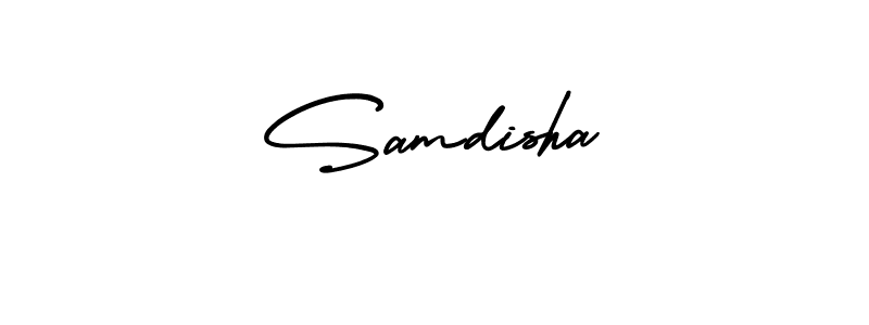 Use a signature maker to create a handwritten signature online. With this signature software, you can design (AmerikaSignatureDemo-Regular) your own signature for name Samdisha. Samdisha signature style 3 images and pictures png