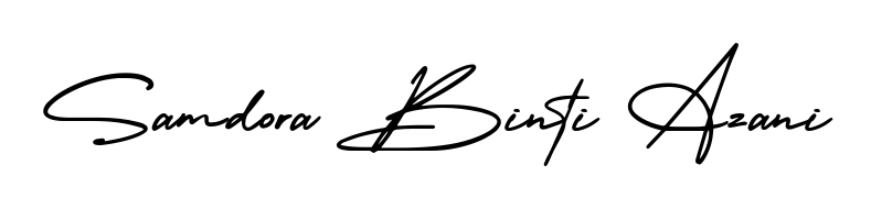 Discover the perfect balance of readability and style for Samdora Binti Azani with AmerikaSignatureDemo-Regular font. Create your dream signature today. Samdora Binti Azani signature style 3 images and pictures png