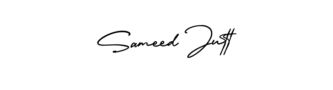 This is the best signature style for the Sameed Jutt name. Also you like these signature font (AmerikaSignatureDemo-Regular). Mix name signature. Sameed Jutt signature style 3 images and pictures png