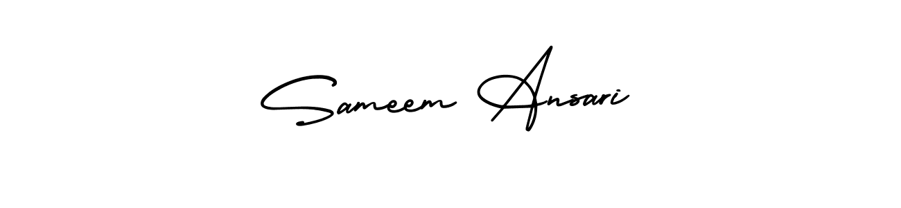 Design your own signature with our free online signature maker. With this signature software, you can create a handwritten (AmerikaSignatureDemo-Regular) signature for name Sameem Ansari. Sameem Ansari signature style 3 images and pictures png