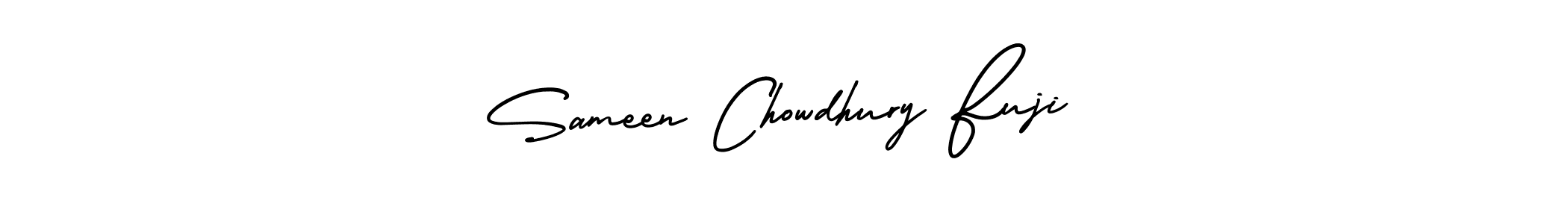 How to make Sameen Chowdhury Fuji name signature. Use AmerikaSignatureDemo-Regular style for creating short signs online. This is the latest handwritten sign. Sameen Chowdhury Fuji signature style 3 images and pictures png